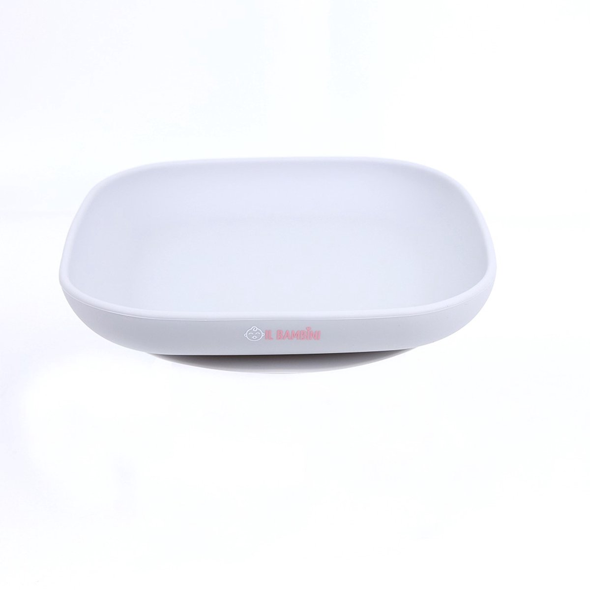Goedkoopste IL BAMBINI - Kinderbord - Baby bord - Kinderservies - bord - lichtgrijs - Siliconen BPA vrij - Onbreekbaar - 17 x 17 cm