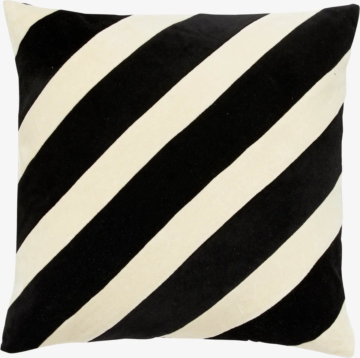 Kussenhoes Theta Gestreept Zwart Ecru