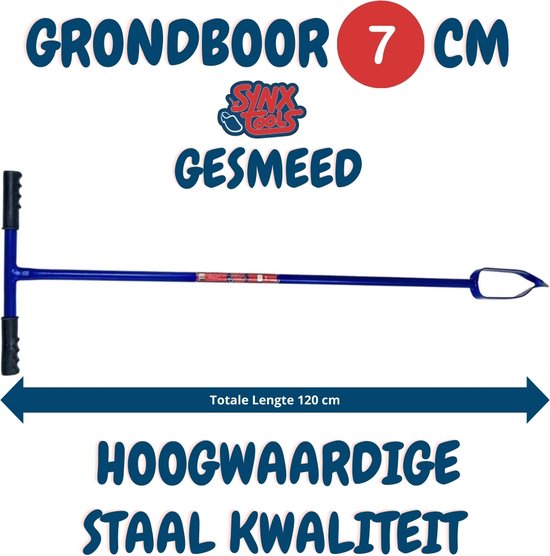 Synx Tools Grondboor 7cm Gesmeed - Grondboren - palenboor - tuin gereedschap - grondbox - High Quality van Synx Tools — afbeelding 2