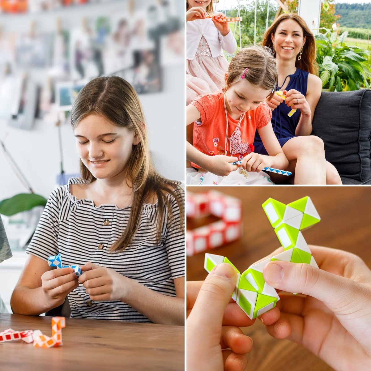 Partizzle 12x Fidget Toys Slangen Pakket - Puzzel Slang Uitdeelcadeautjes - Sensorisch / Educatief Klein Speelgoed - Grabbelton Traktatie Cadeautjes - Voor Kinderen & Peuters - Gekleurd — afbeelding 2