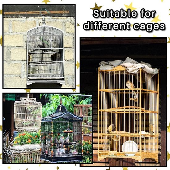 3 stuks extra groot verstelbare vogelkooi afdekking, 300 cm vogelkooi zaadvangnet, zaad- en verenvangnet vogelkooi voedernet voor kleine dieren, luchtige afdekrok bewaking vogelkooi beschermnet