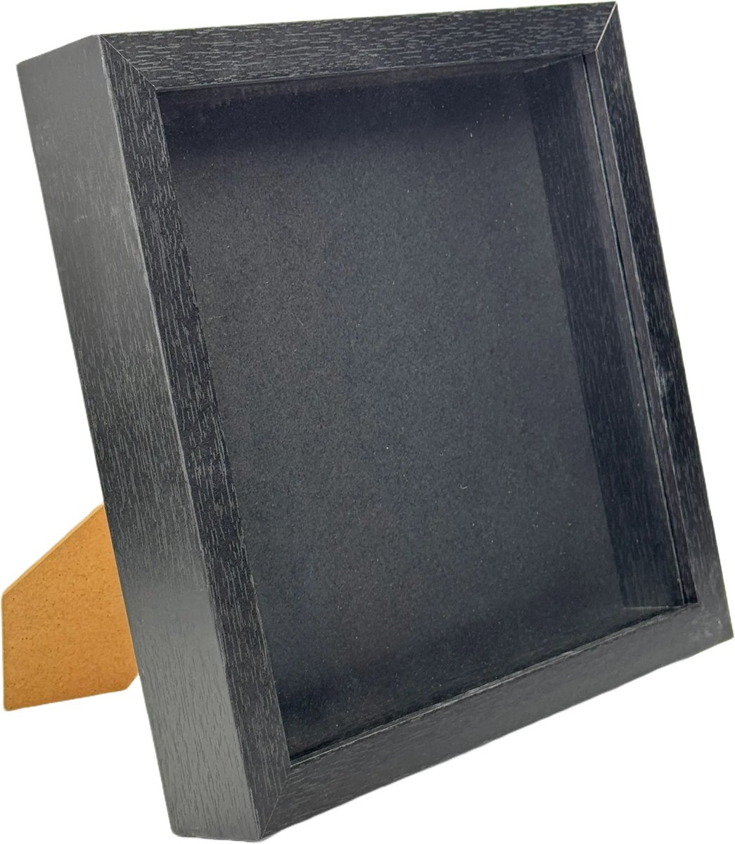 Zwarte lijst diep 25x25x4,5 - Zwart achtergrond - Frame - Kader - Hangend / staand