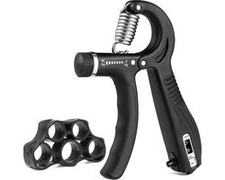 Hanamura Handtrainer - Digitale Counter - Verstelbare Sterkte 5-60kg - Anti-slip Grip Trainer Handknijper - Inclusief vingertrainer