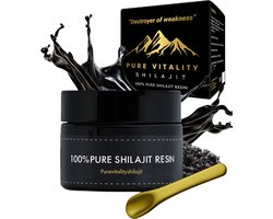 Pure Vitality Shilajit® - 50 Gram - Shilajit Pure - Shilajit Resin - Mumijo - 100% Veilig Getest & Puur- Superfood Supplement - 85 Mineralen - Labgetest & Gecertificeerd
