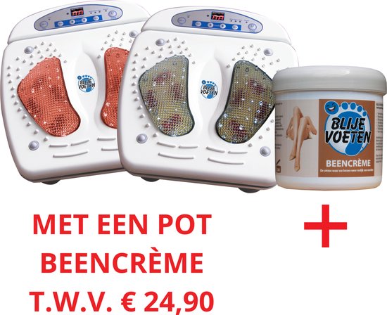 AANBIEDING Blije VoetenVoetmassage Apparaat NR1.- met beencrème- Verbetert de bloedcirculatie - Voetmassage - Infrarood - Stimuleert de bloedsomloop - Onrustige benen - Koude voeten - Neuropathie - Rugklachten - Koude handen - Krampen - Restless Legs