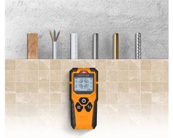 Digitale Multidetector Voor Metaal Hout En Stroomkabels - Wandscanner Met Groot Display - Detectiediepte Tot 10cm - Nauwkeurigheid ±10mm - Inclusief 9V Batterij En Draagtas - IP54 - Verkoopeenheid 1 Stuk (10040)