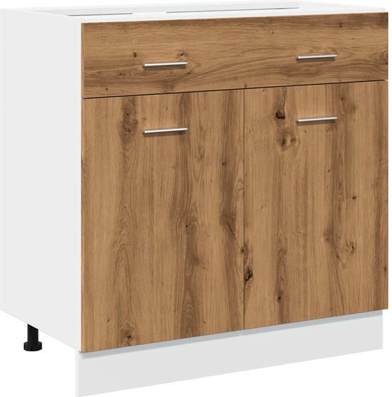 Meuble bas vidaXL - 80 x 46 x 81,5 cm - Meuble bas de cuisine artisanal en Chêne - Commode - Solution de rangement - Meuble en bois - Meubles de cuisine