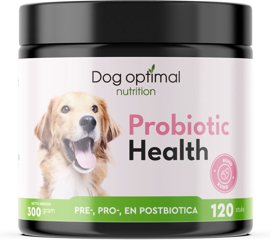 Dog Optimal Probiotic Health 120 Stuks - Rund Smaak - Probiotica Hond - Probiotica - Hondensnack - Honden voeding - Puppy - Honden koekjes - Darmflora - Hond - Supplementen - Dieren