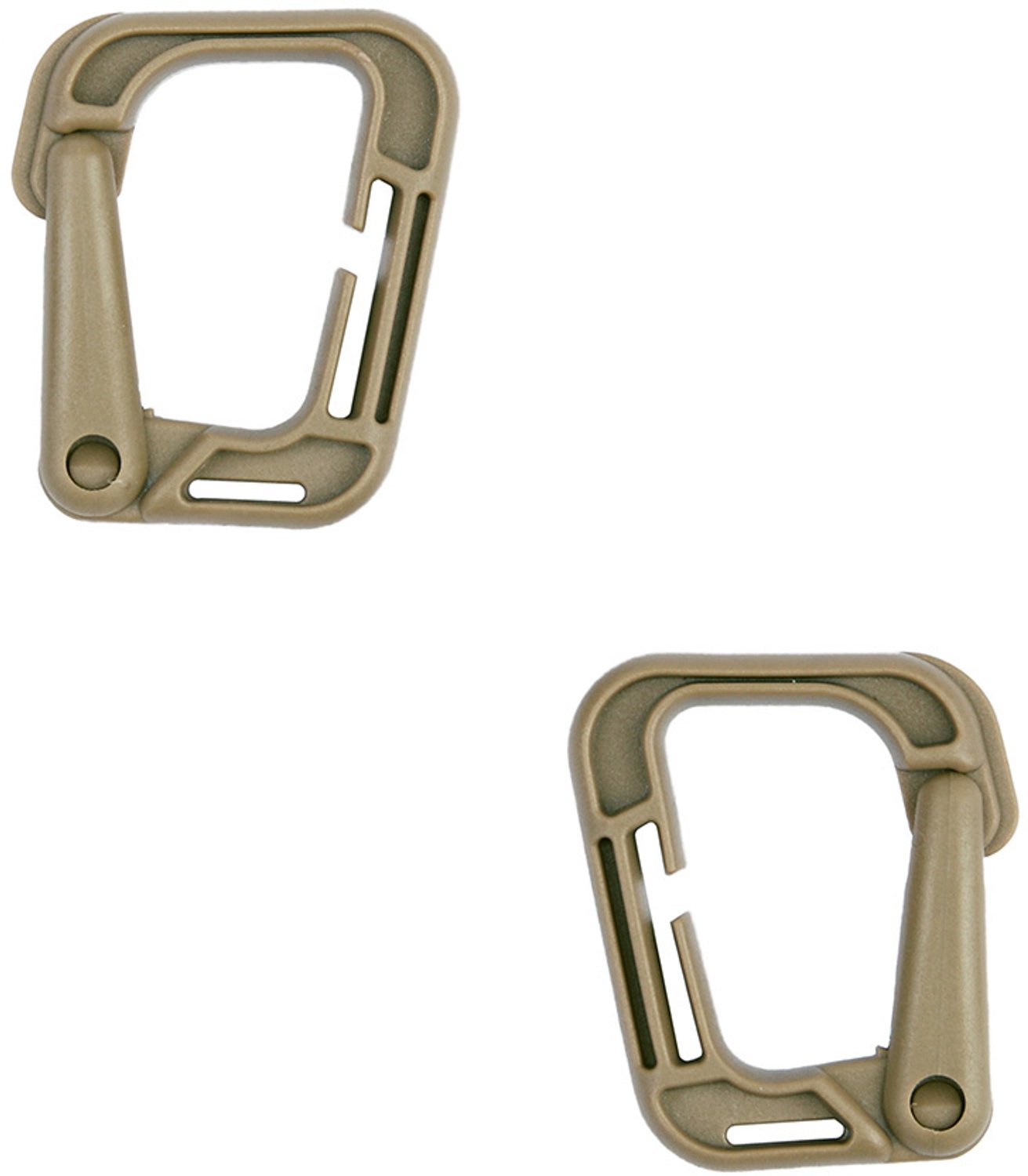 101inc Molle carabiner hook grimloc 2-pack coyote