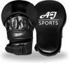 AJ-Sports Boks pads - Stootkussens - Pads Boksen - Trapkussen - Bokshandschoenen - Boksen - Boxing - Kickboksen - Boks - Zwart - 2 stuks