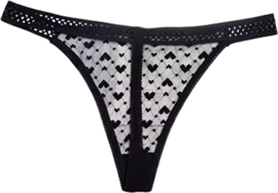 Sexy Kant Ondergoed Slip String Doorschijnend Dames Mesh