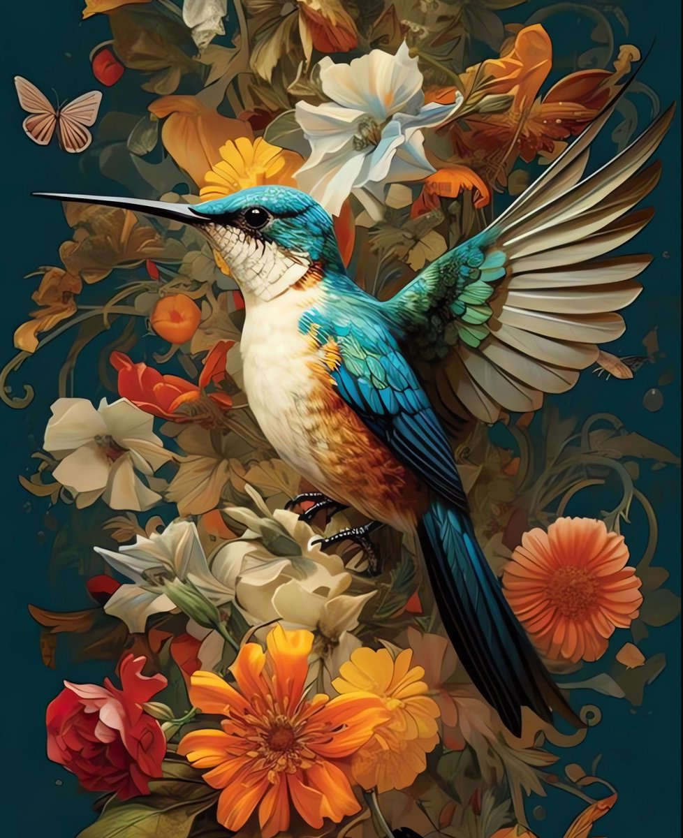 5D Diamond Painting Vierkante steentjes - Painting maat 50x70cm - Volledige bedekking - Complete set - Dieren - Vogel-2
