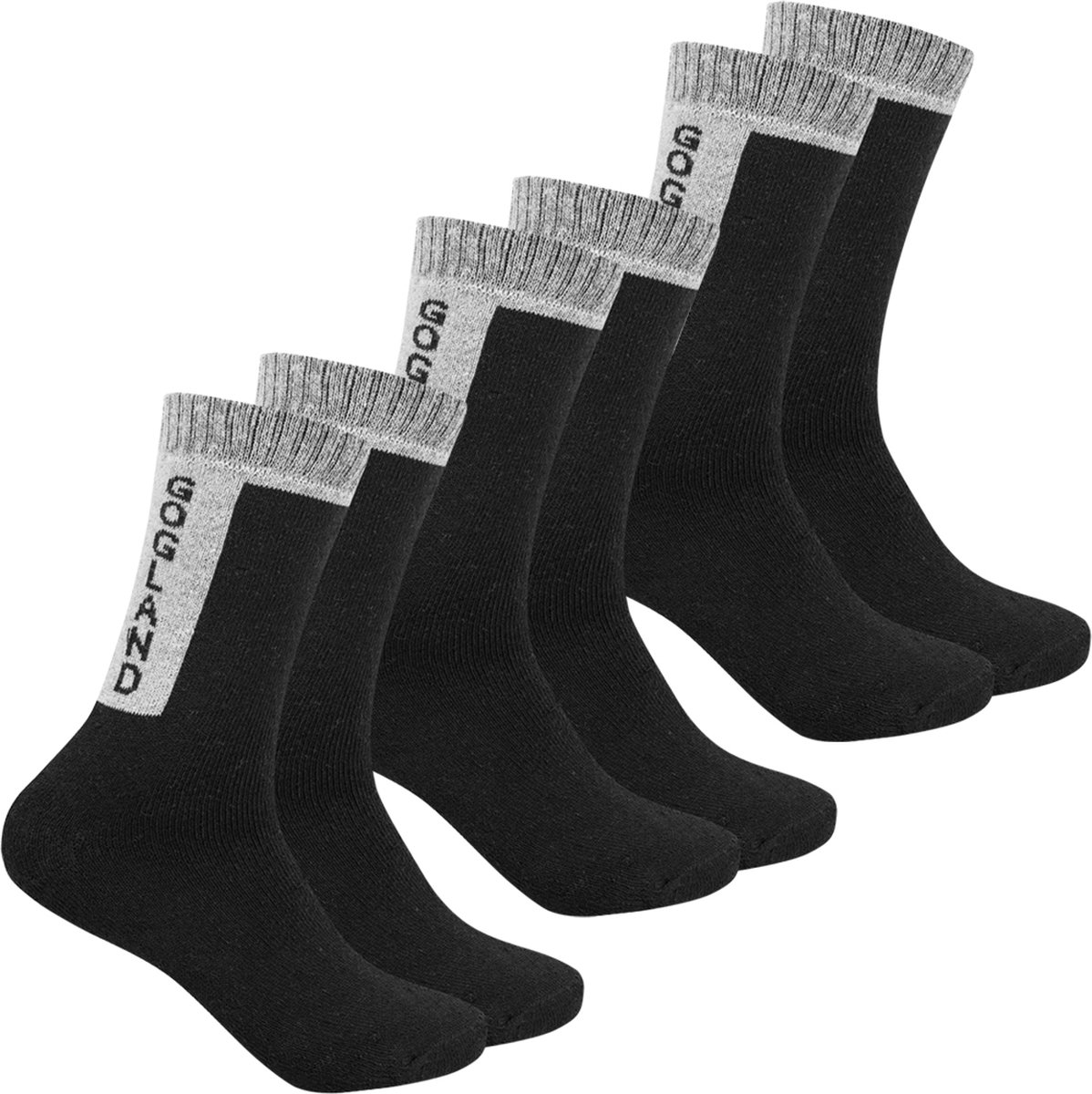 GOGLAND ® “Trekking” Buiten Sokken 3x paar Beschermende vulling hiel- en teengebied Wandel sokken Naadloos Dames & Heren Extra demping Anti geur Hardloop sokken Zwart