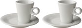 Porcelaine de Maastricht - Finn - Tasse à expresso et soucoupe - Lot de 2 - 6 cl - Wit - Porcelaine - Tasses à café