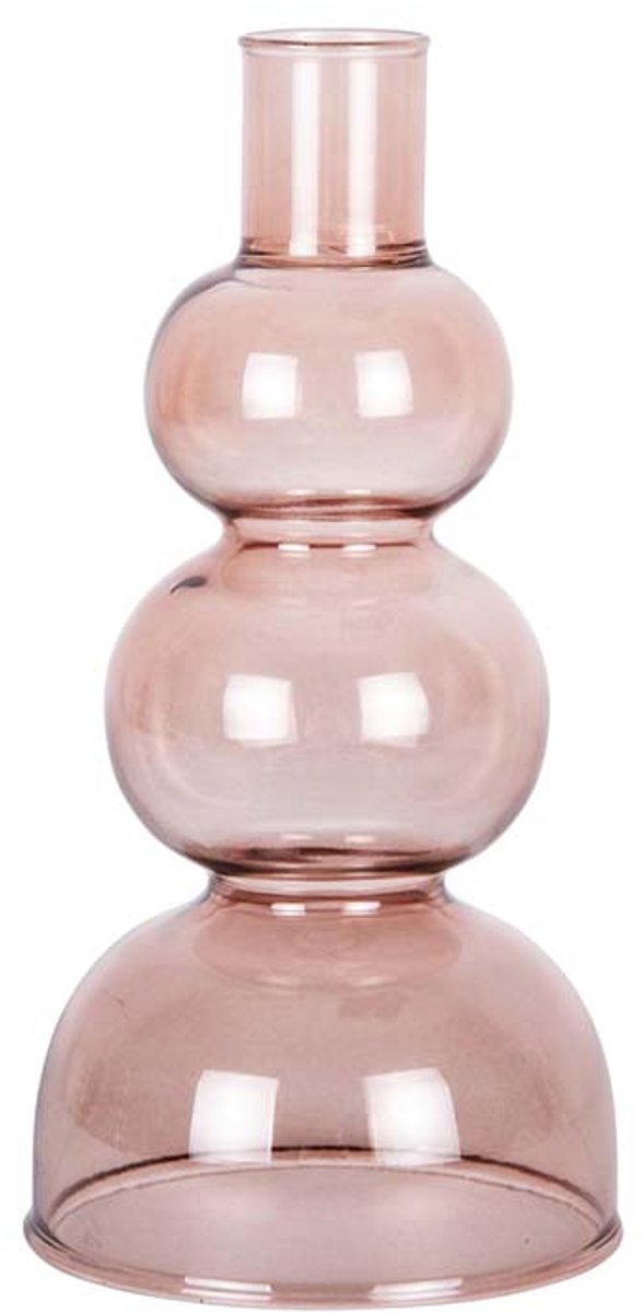 Present Time Candle holder Layered Circles glass Lichtroze