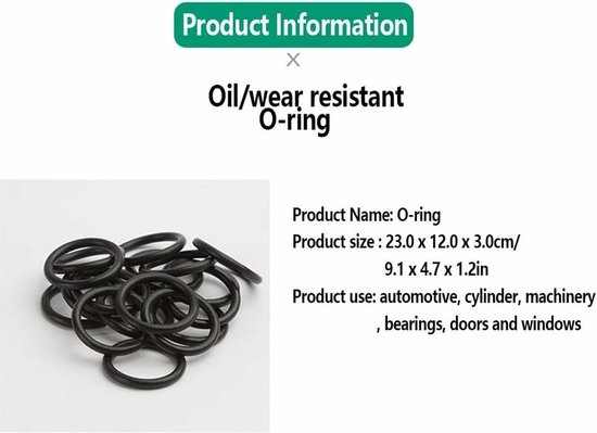 O-ringen rubberen ringen - 225 stuks - 18 maten - 6x2mm - met assortimentbox — afbeelding 2