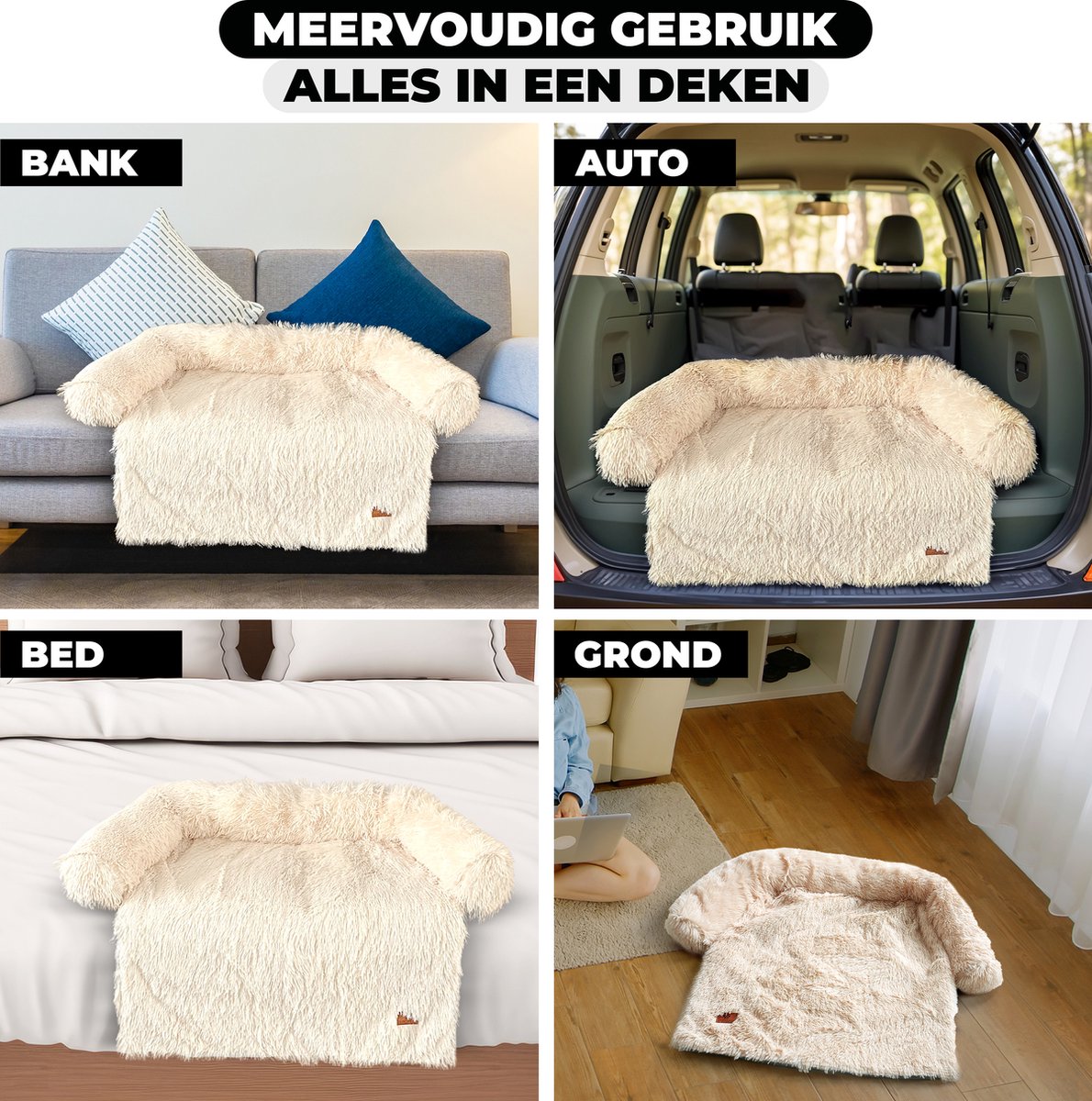 Lunspets - Hondendeken bank - Beige thumbnail 3