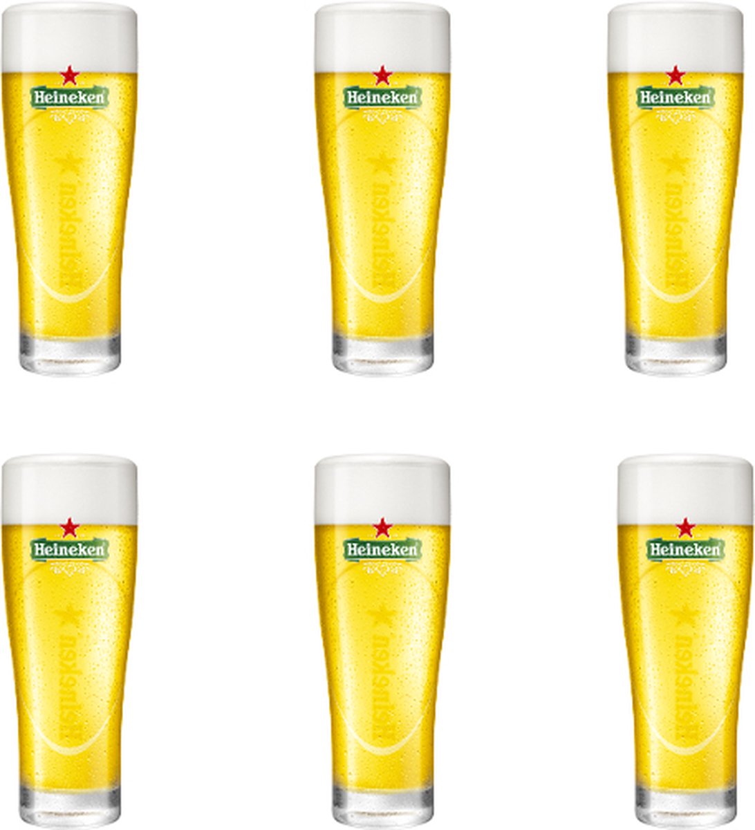 Heineken Bierglazen Ellipse 25cl Doos 6 stuks