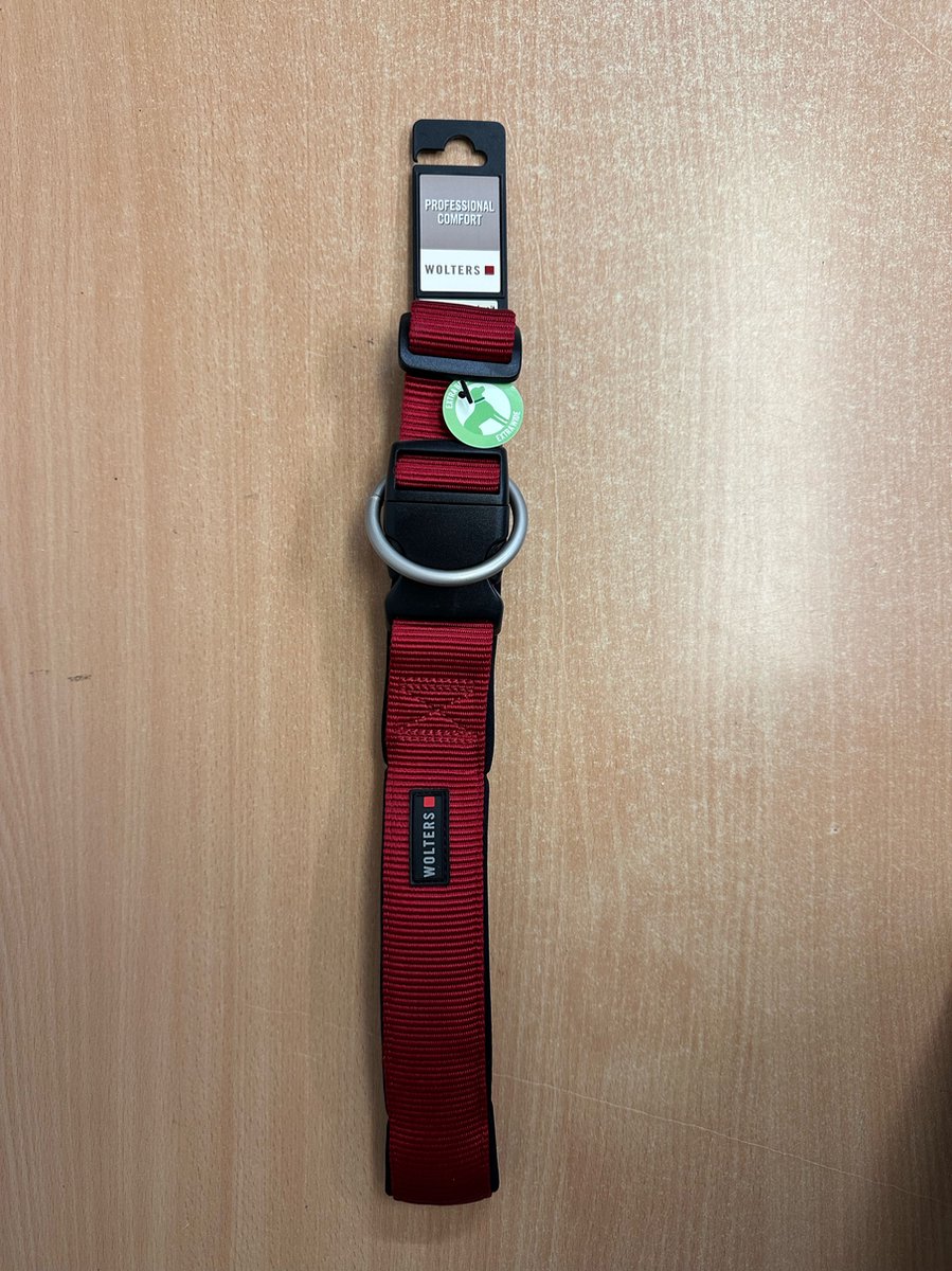 wolters pofessional comfort halsband maat m 60-70cm 45mm breed extra breed kleur rood zwart