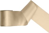 Satijn lint 100mm breed koud goud, rol 25 meter - hobbylint - sierlint - cadeaulint - satin ribbon