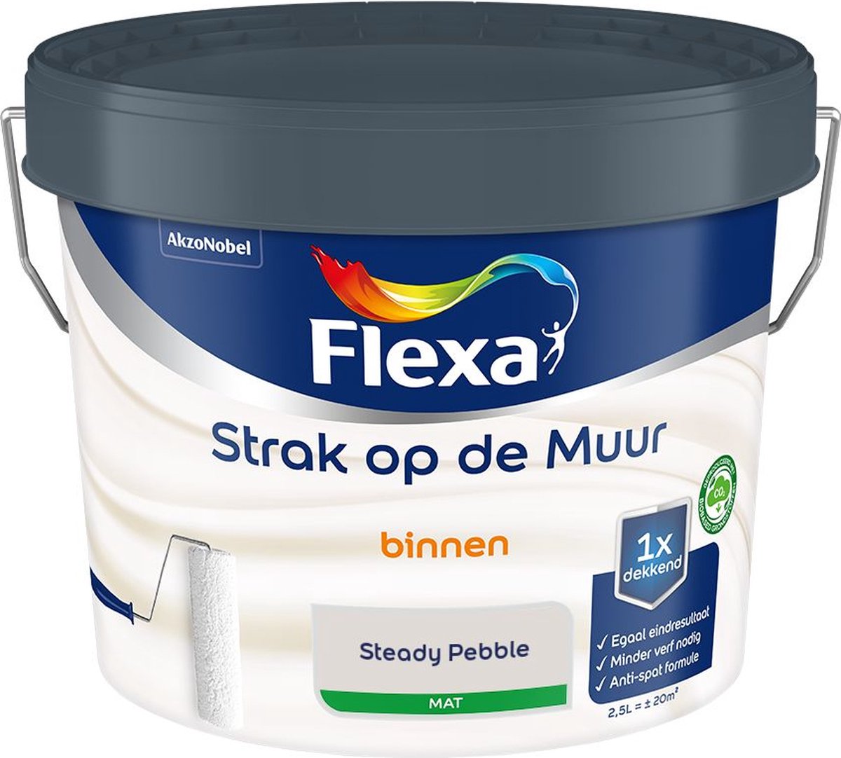 Flexa - Strak Op De Muur Binnen Mat - Steady Pebble - Mengverf - 2,5 L