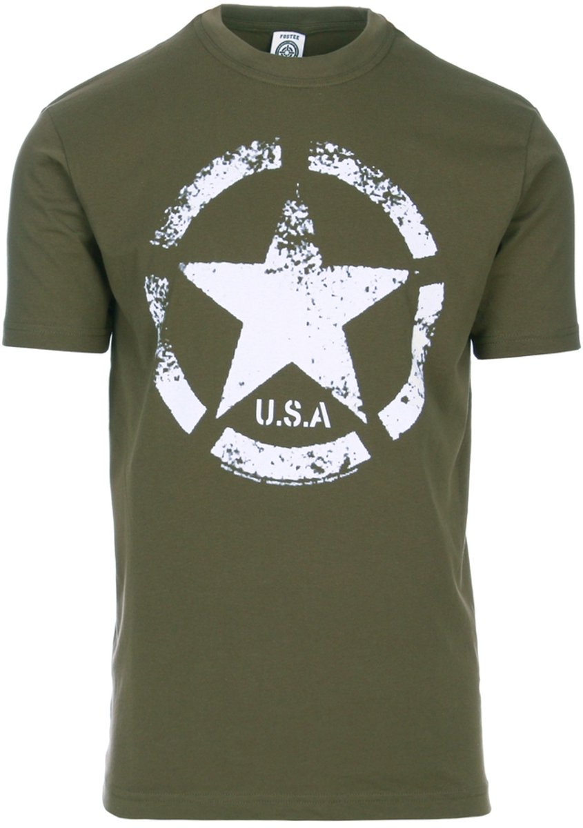 Fostex Garments T-shirt Vintage US Army Star Groen