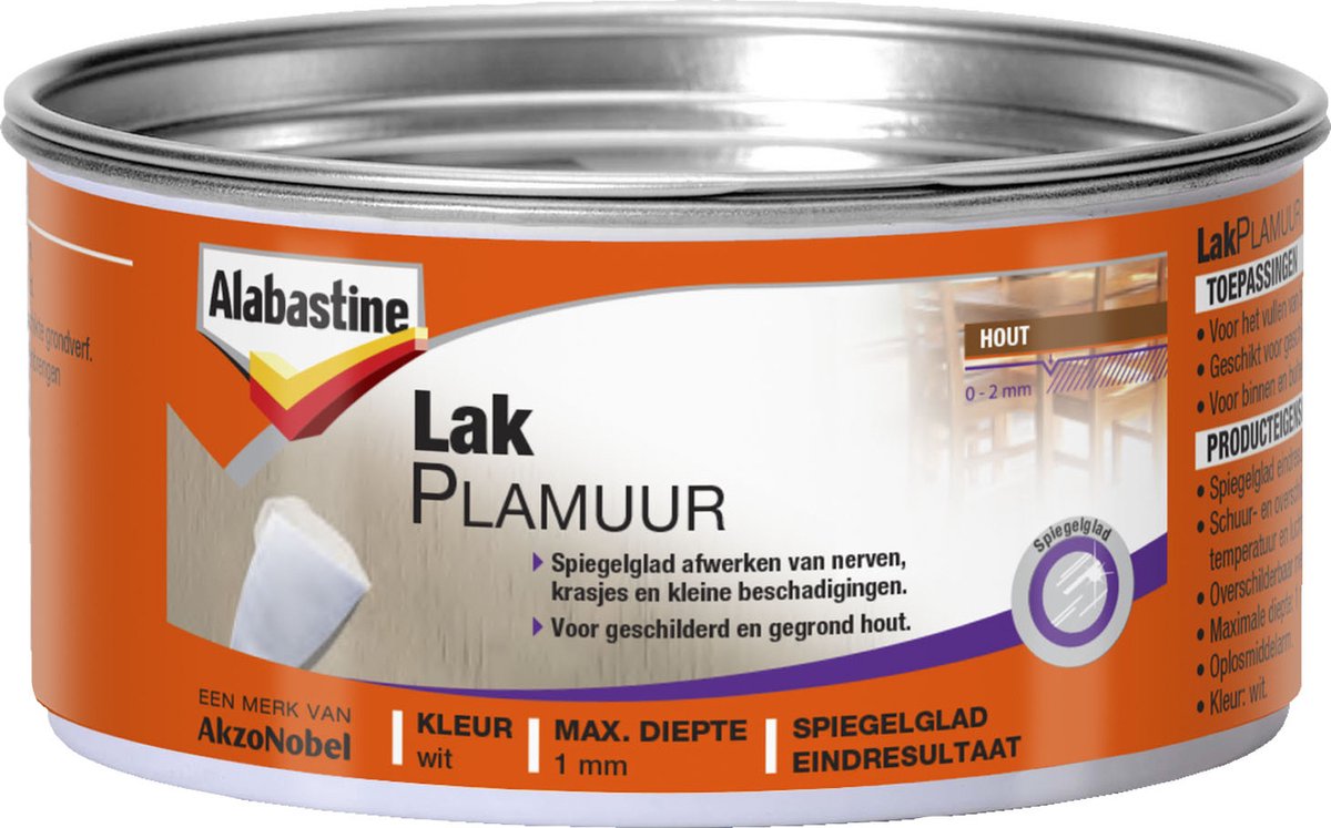 Alabastine Lakplamuur - Pasta - Wit - 800 gram
