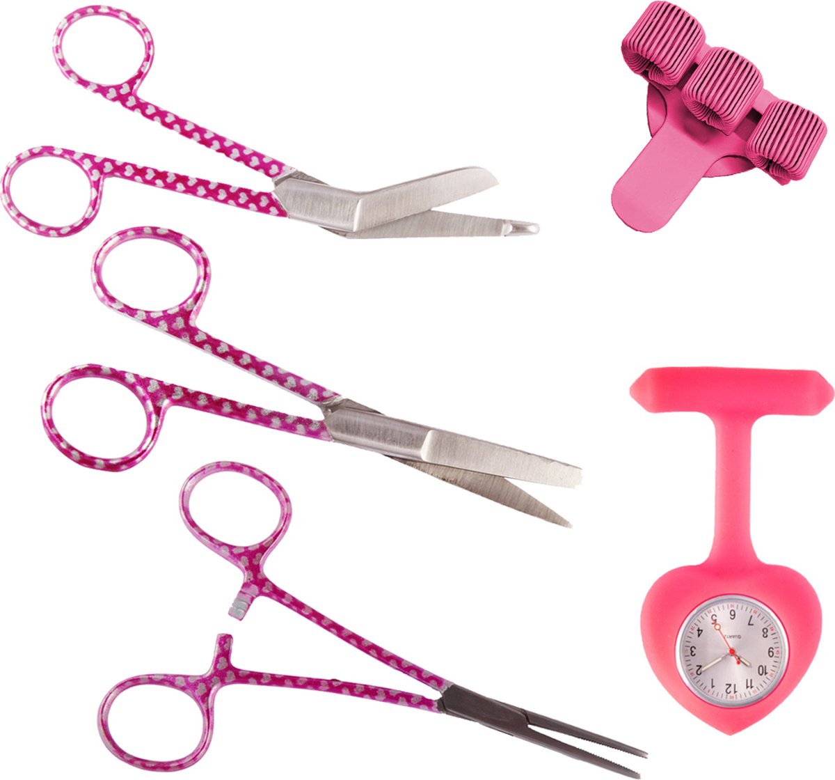 Goedkoopste Hospitrix Verpleegkundige Set Roze | Scharenset Verpleegkundige | Verpleegster Horloge - Zusterhorloge | Pennenhouder | Accessoires | MDR Gecertificeerd | Verpleegkundige Cadeau - Verpleegkundige Horloge - Zusterhorloge