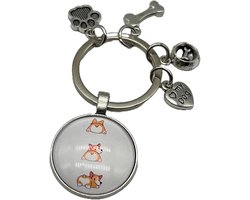 Welsh Corgi, Doggy, Koningshondje, 3 Puppy’s, Sleutelhanger, Sleutelbos, Big Booty, My Dog, Fluffy Butt, Trouwe Viervoeter