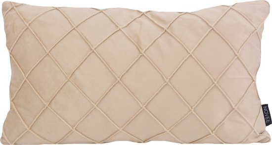 Velvet Cross Beige Kussenhoes | Fluweel/Polyester | 30 x 50 cm