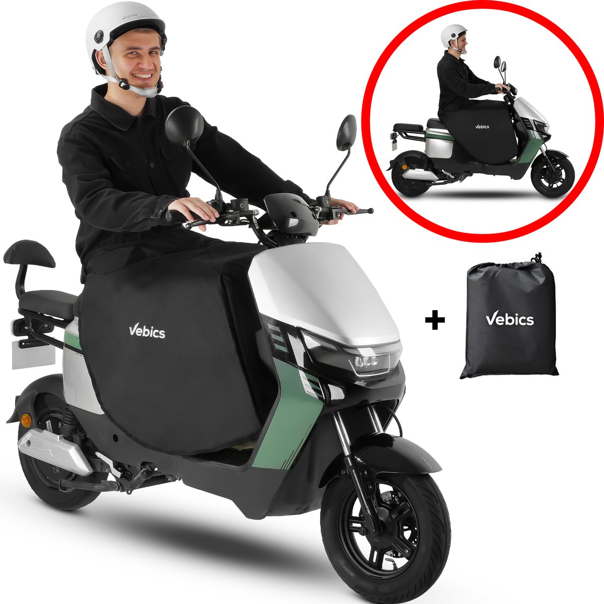 Vebics Beenkleed Scooter - Universeel - Beenkleed - Waterdicht & Winddicht - Beenkleed scooter Universeel - Beenkleed scootmobiel - Beenwarmer scooter - Beendeken scooter - Beenhoes scooter - Incl opbergtas – foto 3