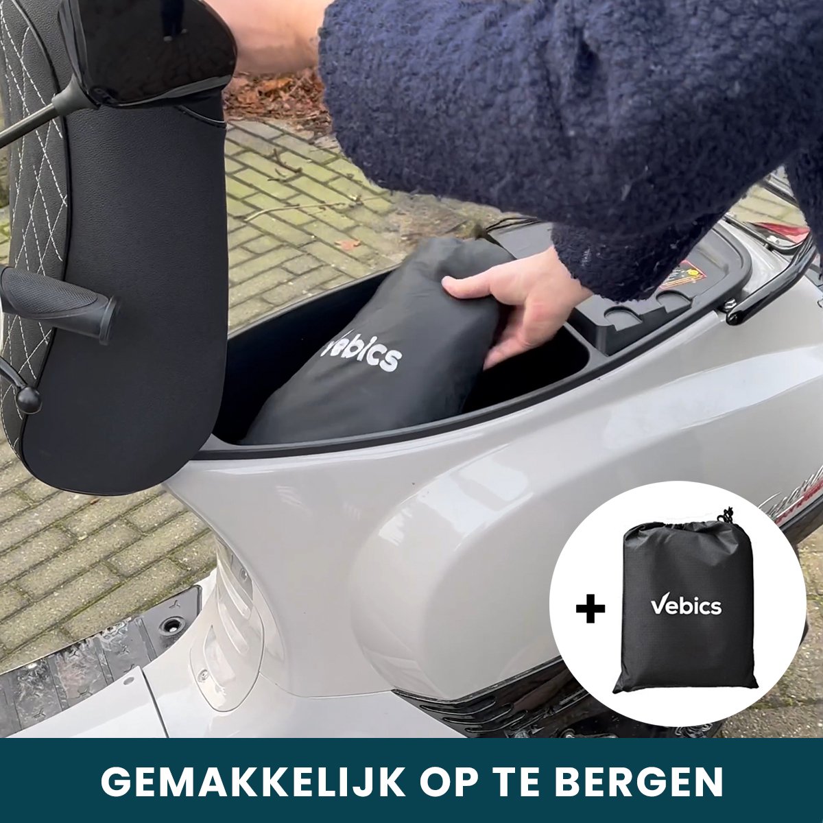 Vebics Beenkleed Scooter - Universeel - Beenkleed - Waterdicht & Winddicht - Beenkleed scooter Universeel - Beenkleed scootmobiel - Beenwarmer scooter - Beendeken scooter - Beenhoes scooter - Incl opbergtas – foto 7