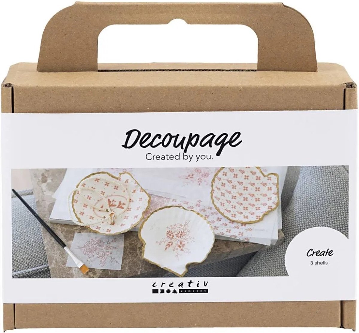 CC Mini Hobbyset Decoupage Mosselschelpen Lichtroze