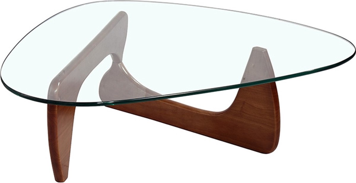 OHNO Furniture New York Koffietafel/ Salontafel - Tafel, Hout, Glas, Bruin