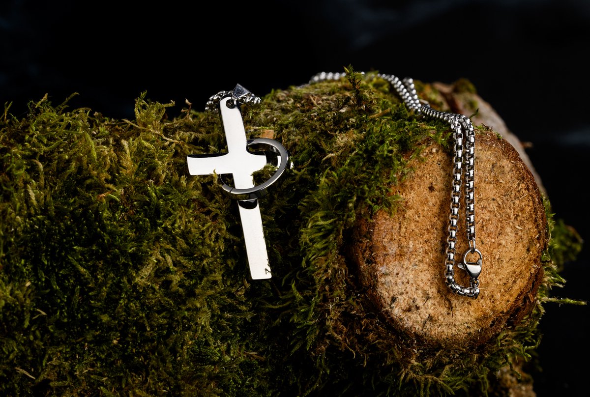 Donley Ring/Kruis ketting Zilver - Holy cross - pade nuesto - heilig kruis - heilige ring - jesus ketting - cross- kruis - jesus - cubaans - don - zwart - thy kingdom come