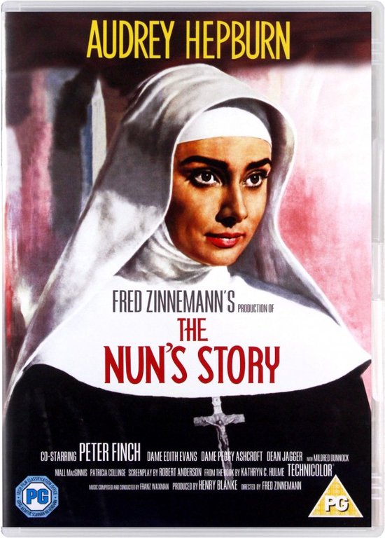 Audrey Hepburn als non met habijt en sluier, filmposter.