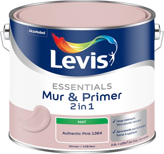 Levis - Essentials Mur & Primer - Authentic Pink - 1364 - 2,5 L