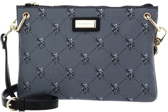 U.S. POLO ASSN. Sac à épaule bandoulière Hampton Flat Crossbody Bag Black Noir