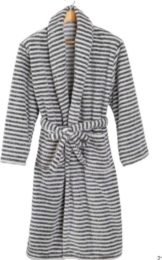 Badjas - femme & homme - peignoir polaire à rayures - merveilleusement doux & agréable et chaud - 280 gr/m² - Peignoir Relax Company - taille S/ M
