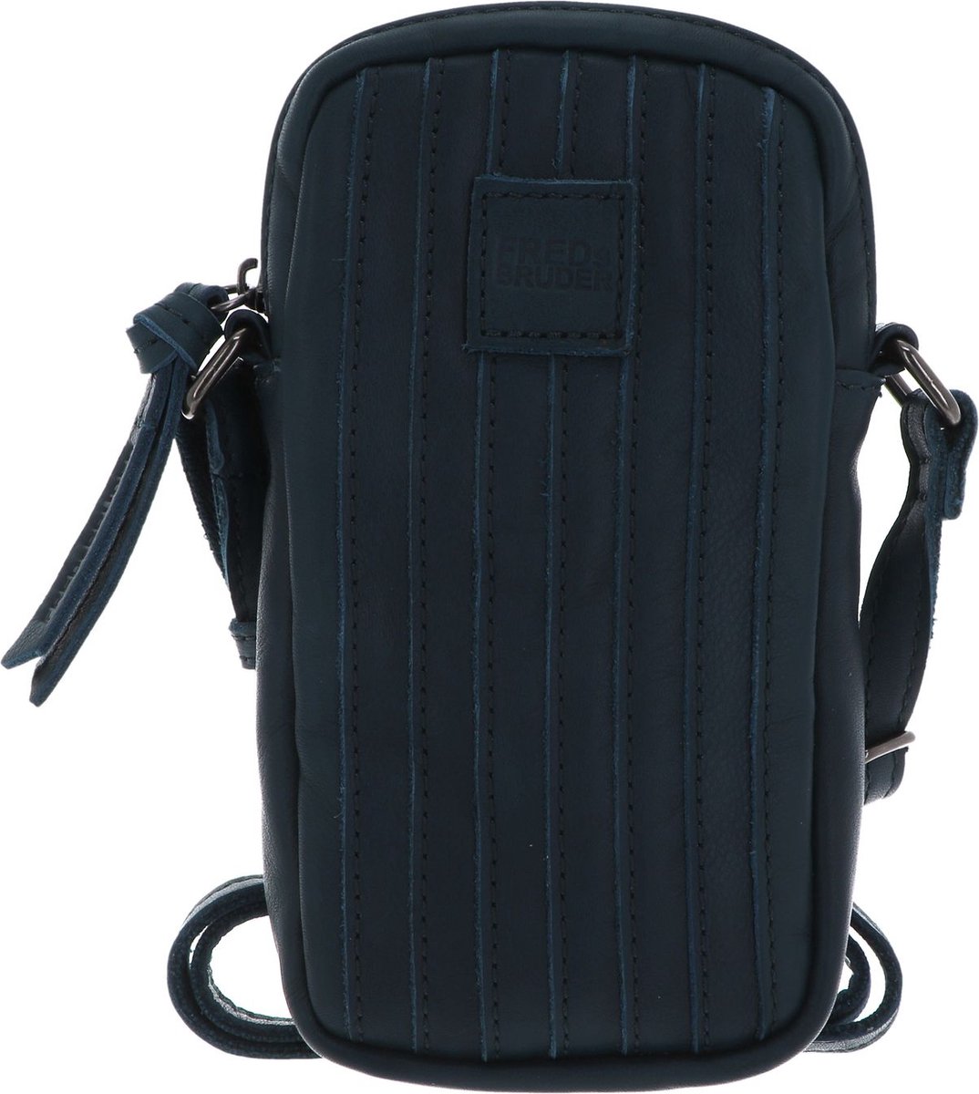 FREDsBRUDER Leren Telefoontasje Schoudertas Vertical Cellphone Bag Petrol Blauw