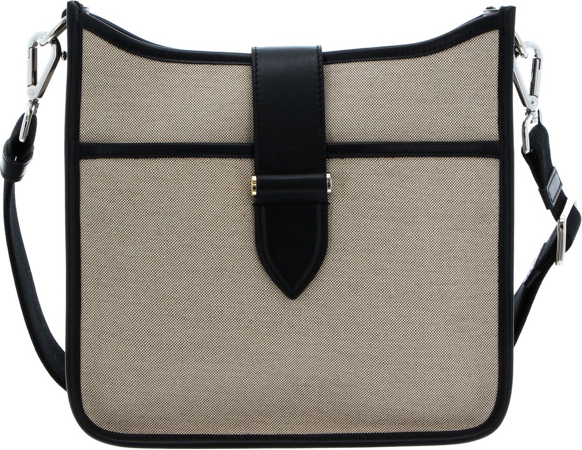 DECADENT Leren Schoudertas Isabella Small Canvas Crossover Navy Blauw Veelkleurig