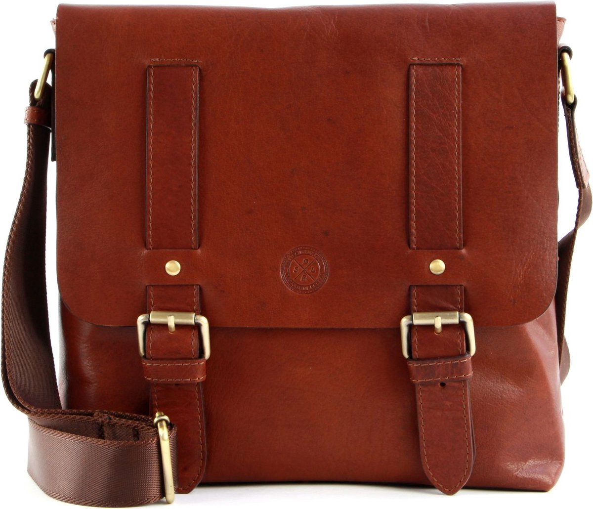 SADDLER Leren Schoudertas Carter Messenger Bag Midbrown Bruine