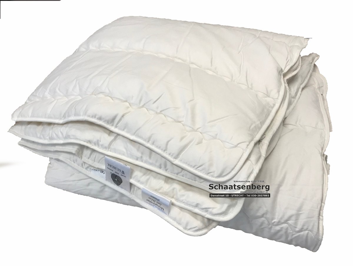 Morgenster Natuurlijk Texel 4 seizoenen topklasse wol dekbed met satijn tijk 200x200 cm