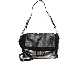 CATERINA LUCCHI Leren Schoudertas Avondtas Glam Scatolina Shoulder Bag Nero Zwart