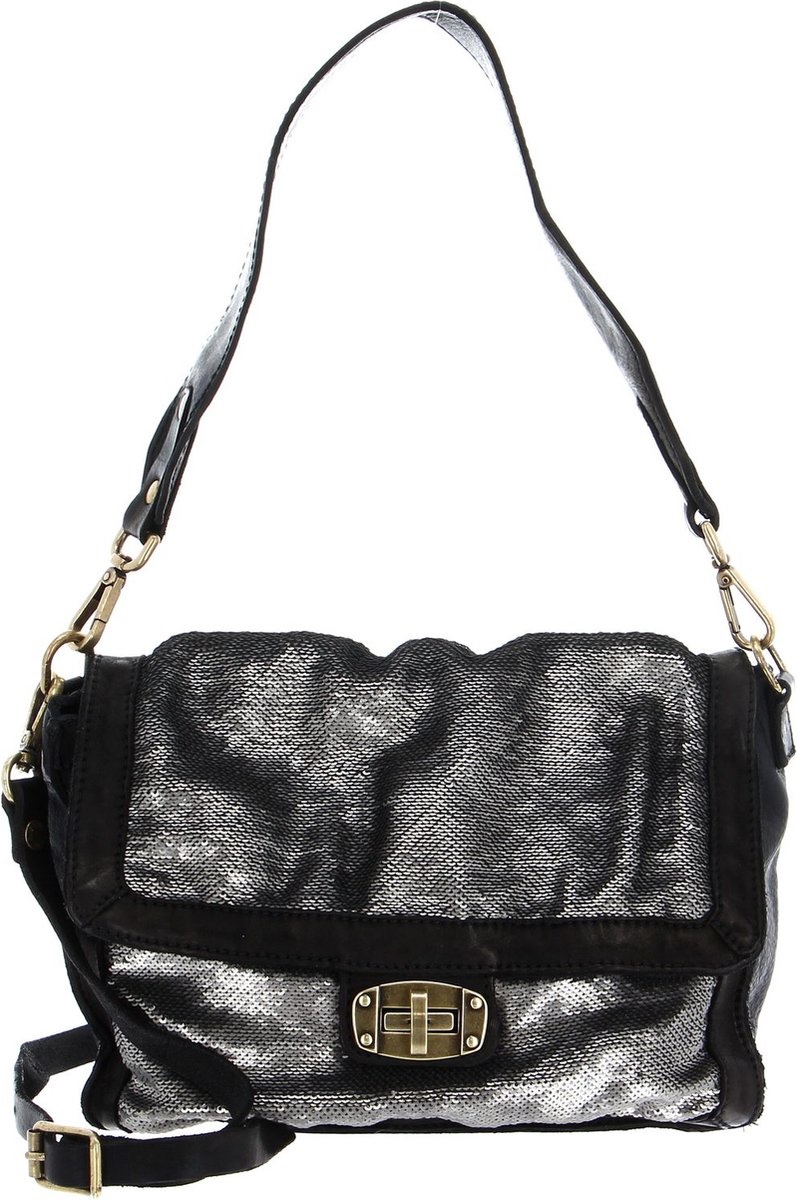 CATERINA LUCCHI Leren Schoudertas Avondtas Glam Scatolina Shoulder Bag Nero Zwart
