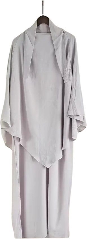 Vêtements islamiques Nivard - Djellaba Femmes - Vêtements musulmans - Caftan pour femmes arabes - Alhamdulillah - Gris argenté
