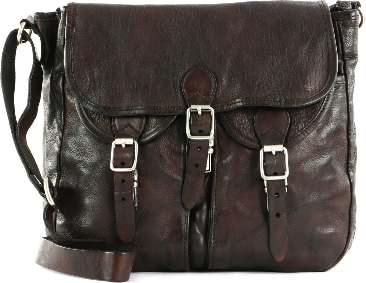 CAMPOMAGGI Leren Schoudertas Venere Medium Shoulder Bag Moro Donkerbruin