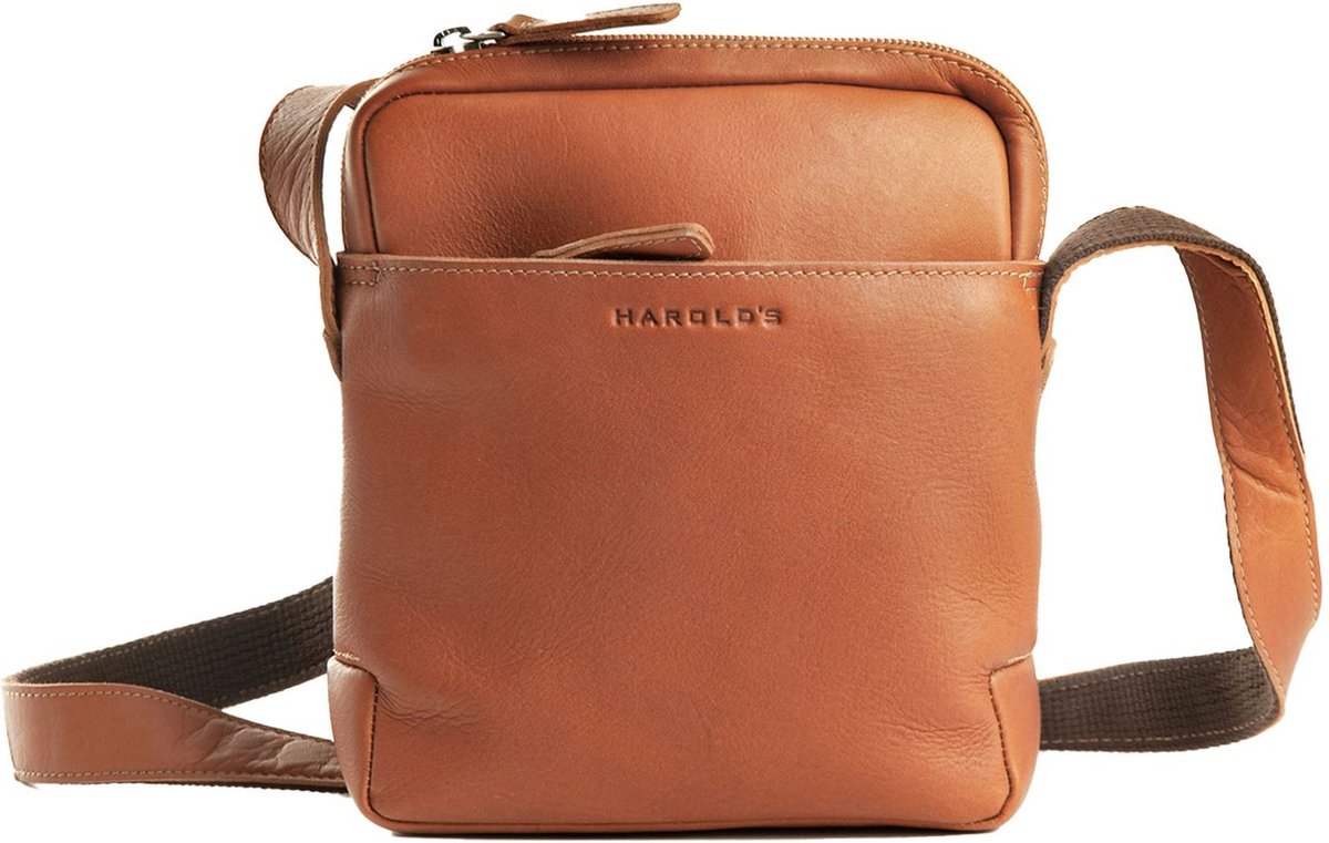 HAROLD'S Leren Schoudertas Campo Crossbag Cognac Lichtbruin