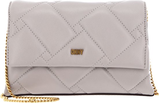 DKNY Cuir Sac de soirée Sac à épaule bandoulière Willow Clutch Crossbody Stone Écru