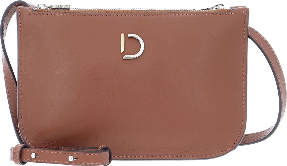 DECADENT Leren Schoudertas Avondtas Marcia Small Double Bag Nappa Cognac Bruine